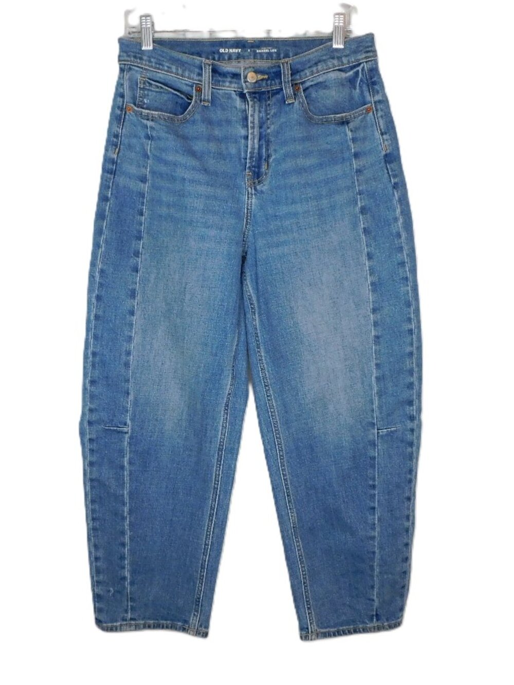 Old Navy High Rise Barrel Leg Denim Jeans in Pansy | GUC | 6